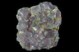 Purple Cubic Fluorite on Quartz - China #94312-1